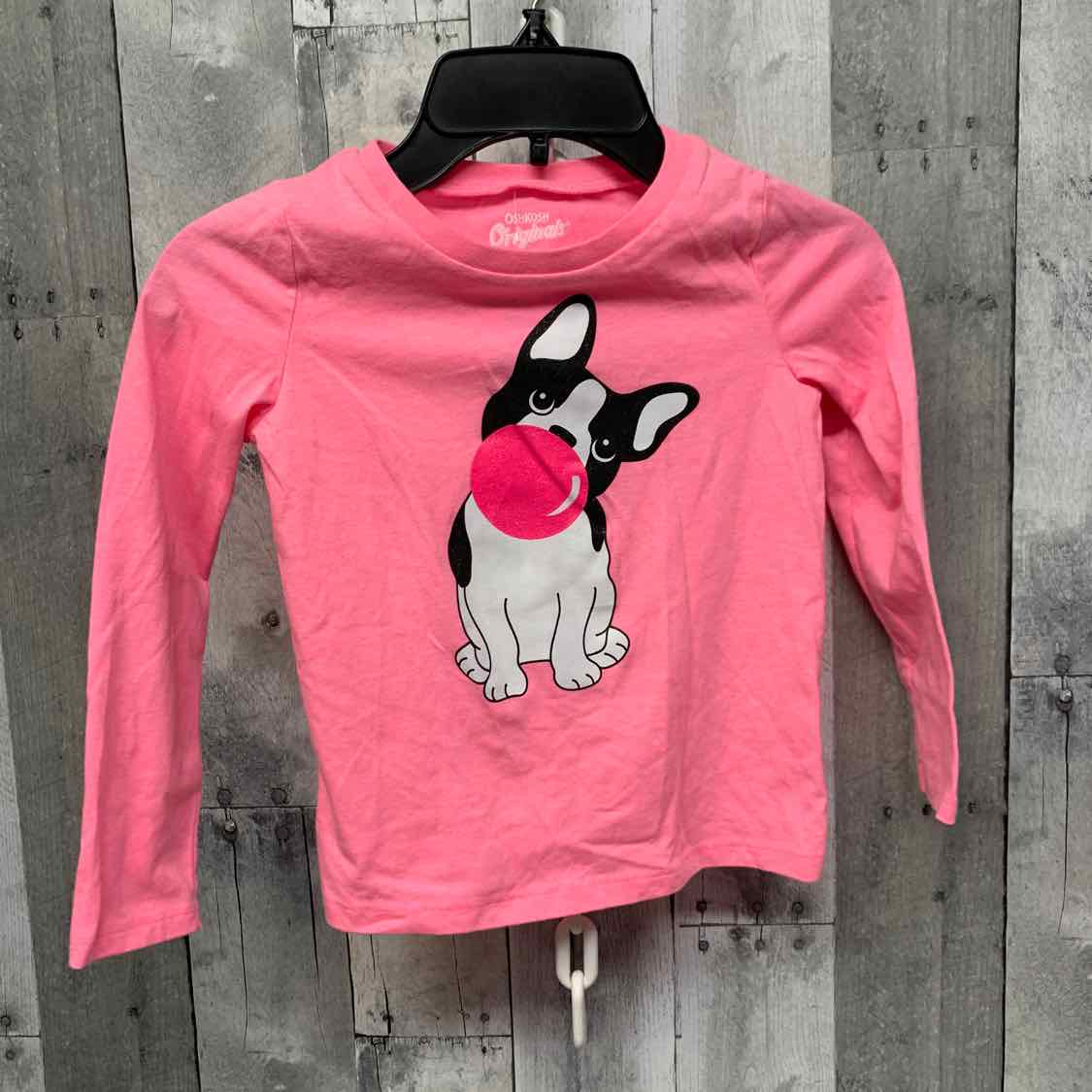 Size 5T Pink Graphic Osh Kosh Long Sleeve Shirt