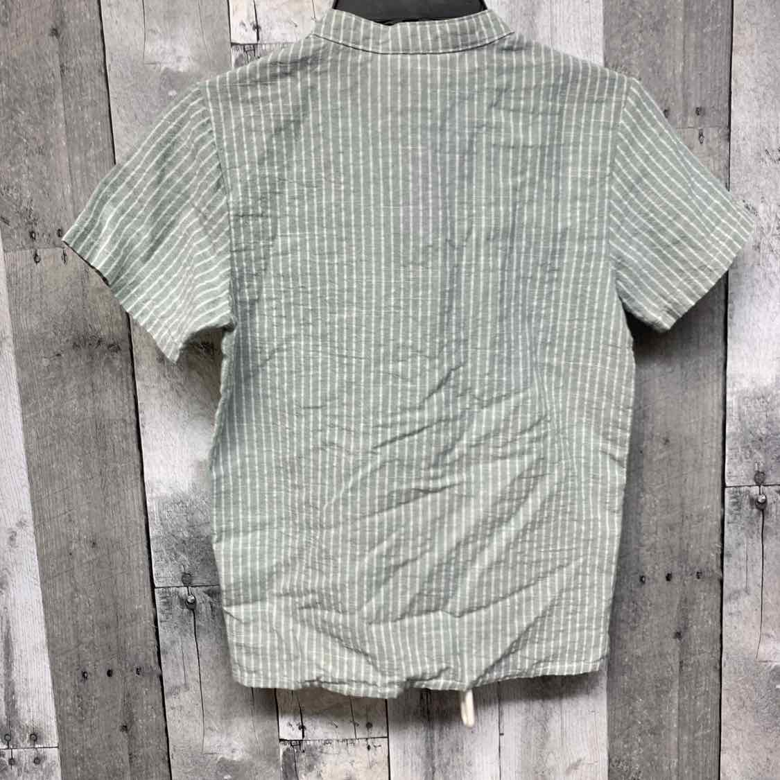 Size 7 Mint Striped Mid Brand Short Sleeve Shirt