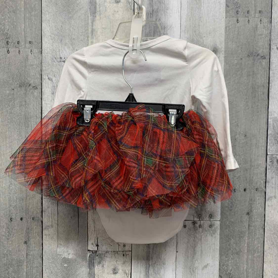 Size 12 Months White/Red B Brand Shirt/Skirt