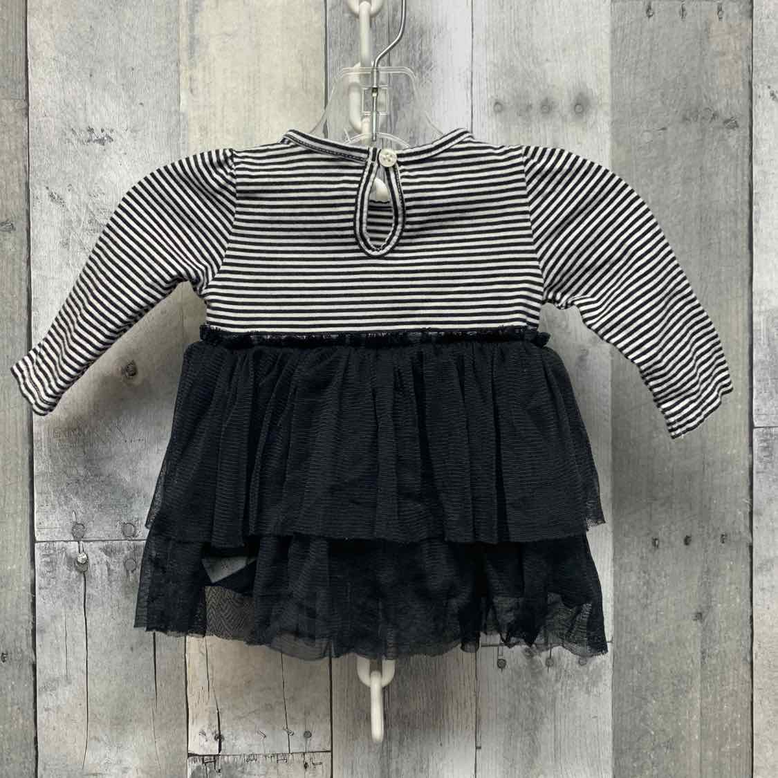 Size 3 Months Black/White Carter's LS Dress