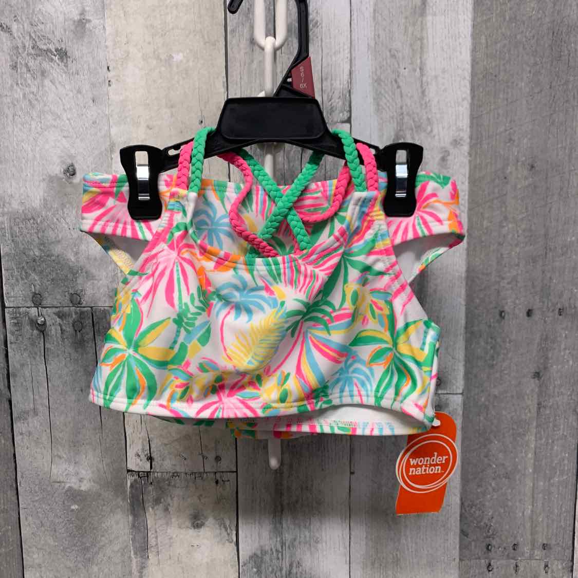 Size 6/6X White/Green Wonder Nation Swim Suit - 2pc+ - OodlesCB