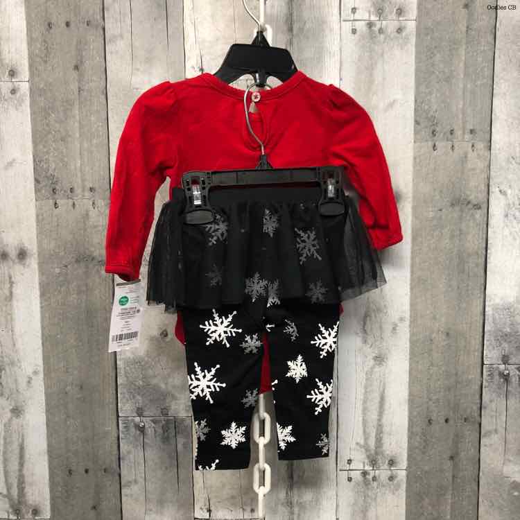 Size 6 Months Red/Black Carter's Shirt/Pants