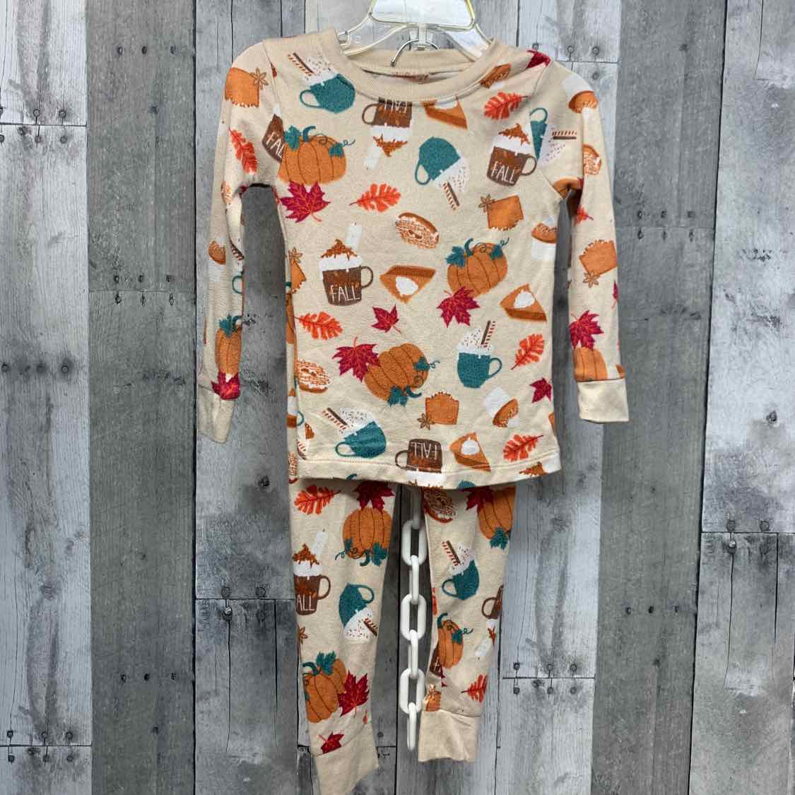 Size 3T Tan Print Holiday Brands 2pc PJs