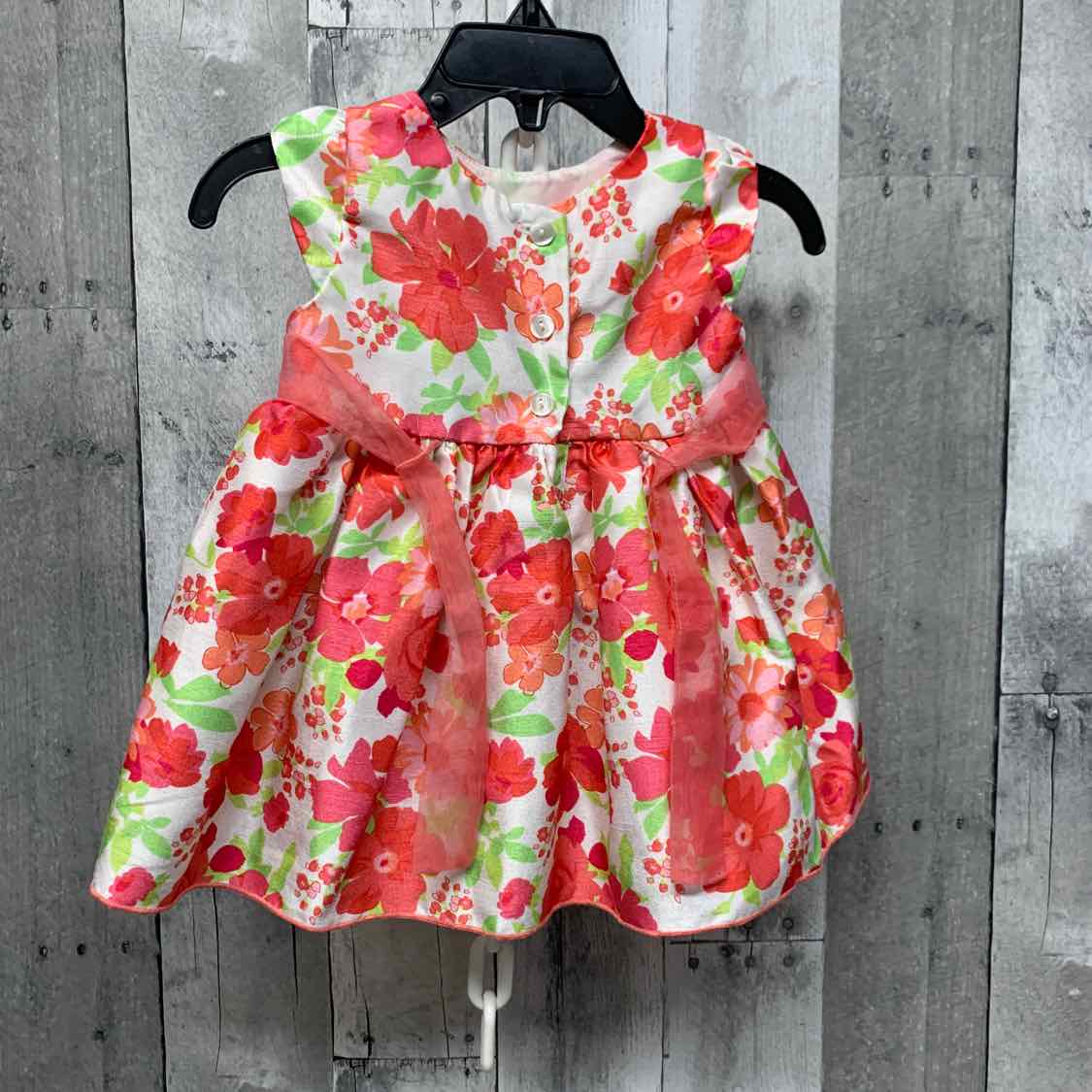 Size 6-9 Months Pink Floral Print Youngland Dress - Party