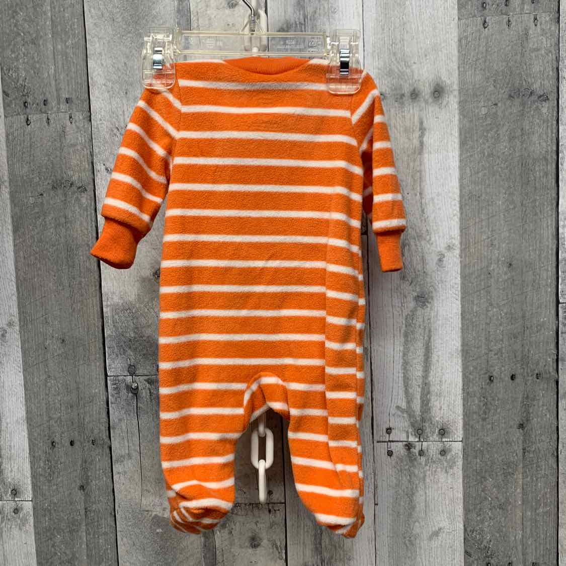 Size Newborn Orange/White Just One You Footy PJs