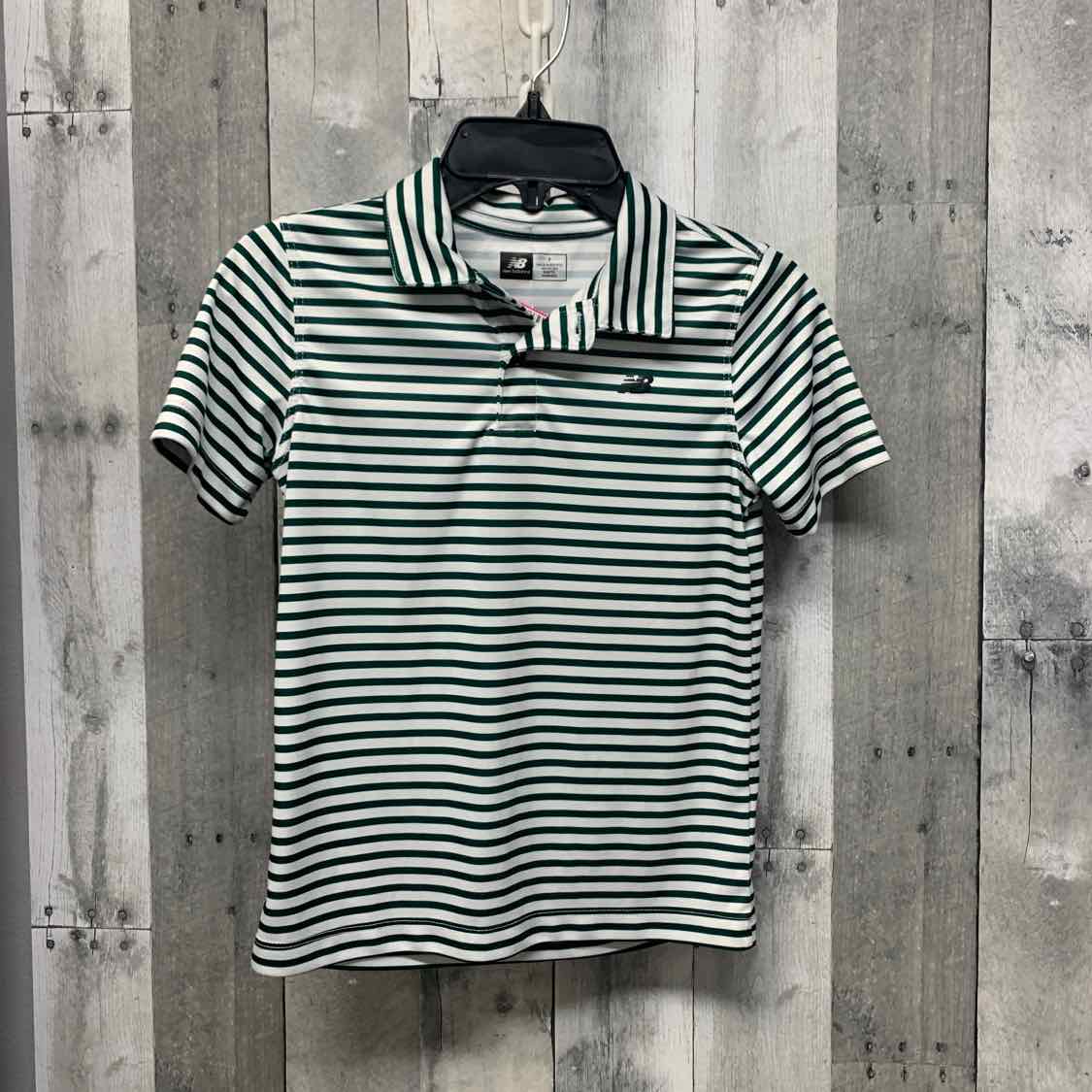 Size 7 Green Striped New Balance Polo