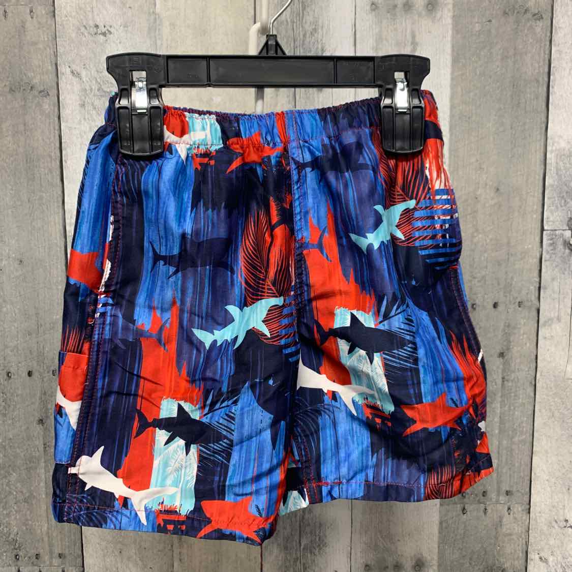 Size 6/7 Red/White/Blue Reel Legends Swim Trunks - OodlesCB