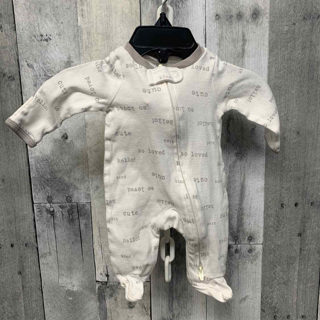 Size Preemie White/Gray Carter's Footy PJs