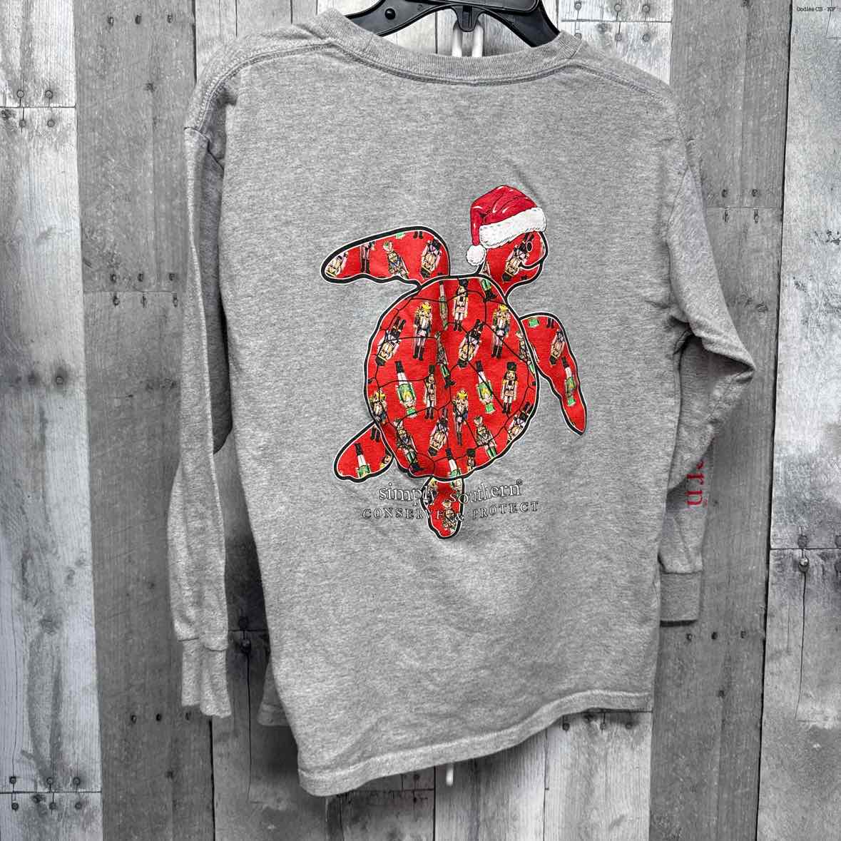 Size Medium Gray/Red Simply Southern Long Sleeve Shirt