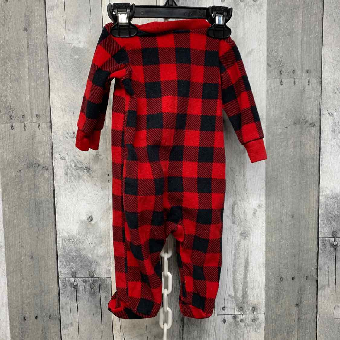 Size 0-3 Months Red/Black Child of Mine Footy PJs