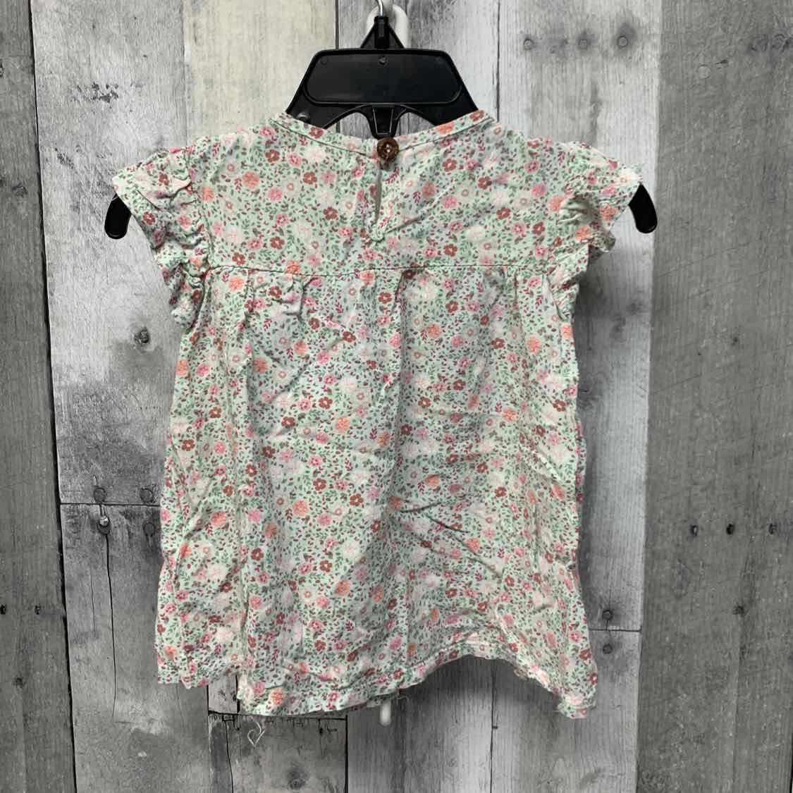 Size 18 Months Green Floral Print B Brand T Shirt