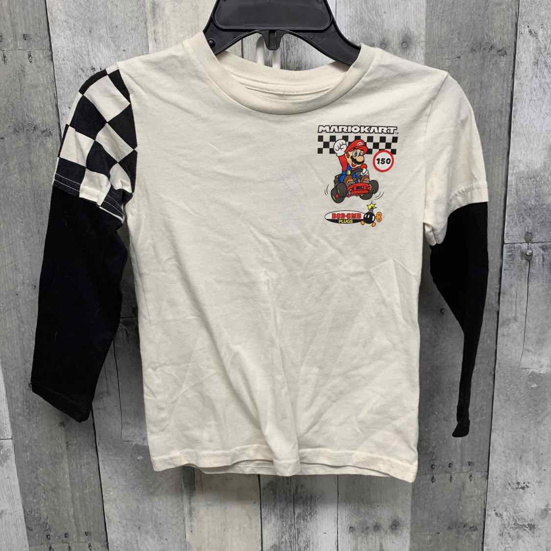 Size 5T White/Gray MarioKart Long Sleeve Shirt