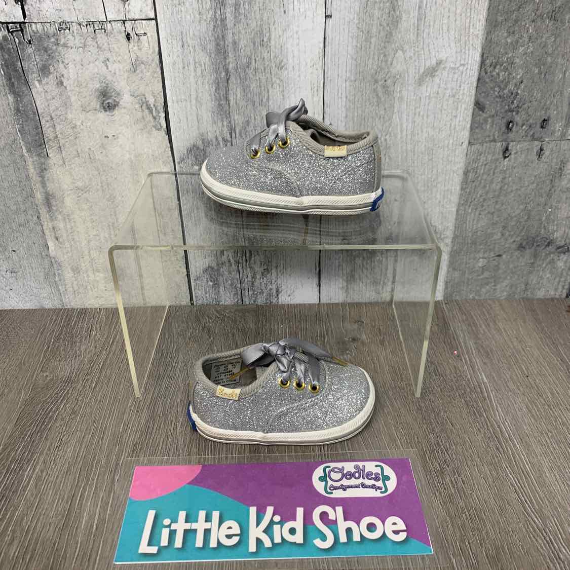 Size 1 Silver/White Keds Sneakers