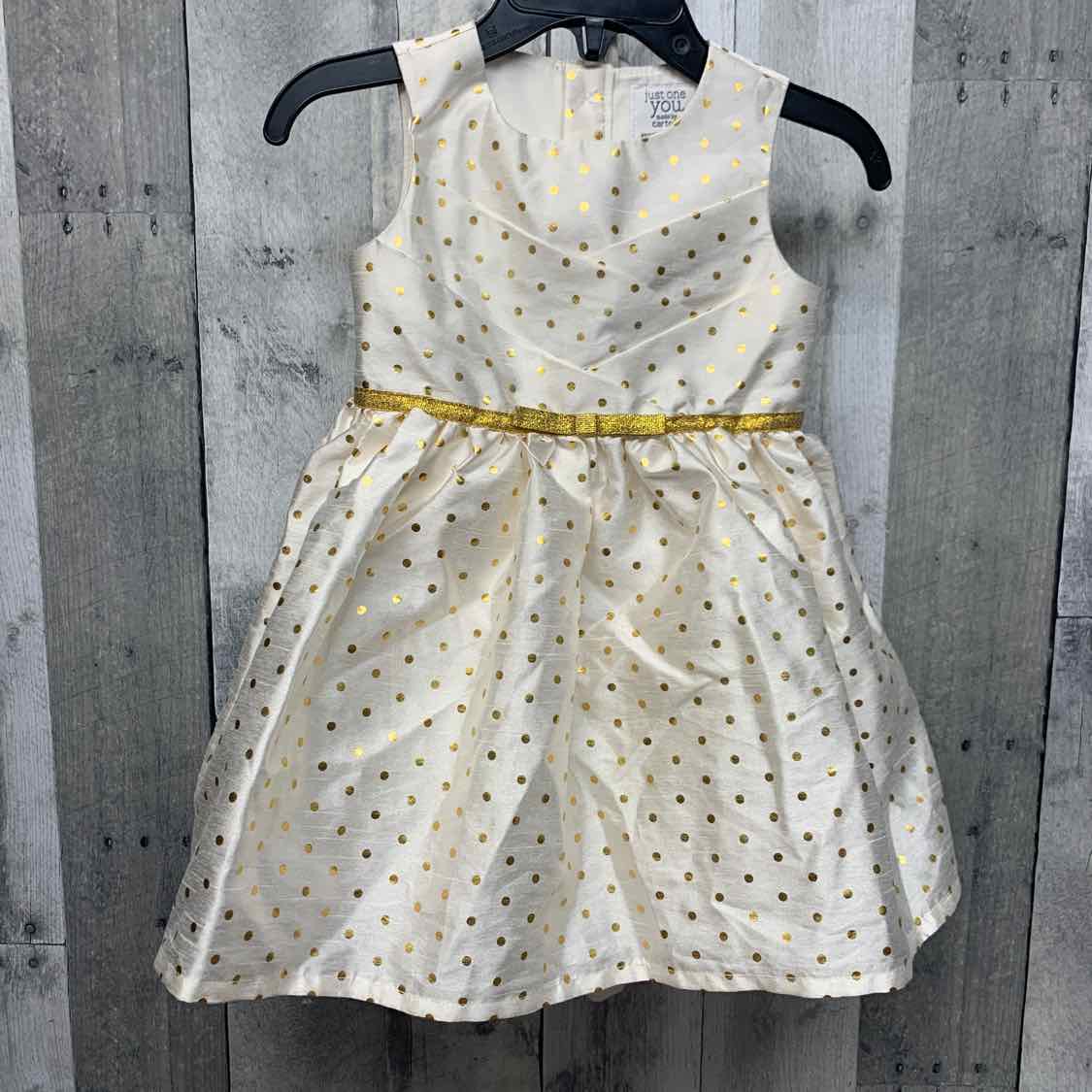 Size 12 Months White/Gold Just One You Dress - Party
