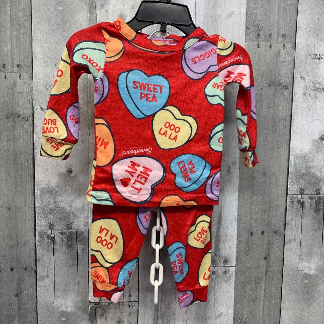 Size 12 Months Red Print B Brand 2pc PJs