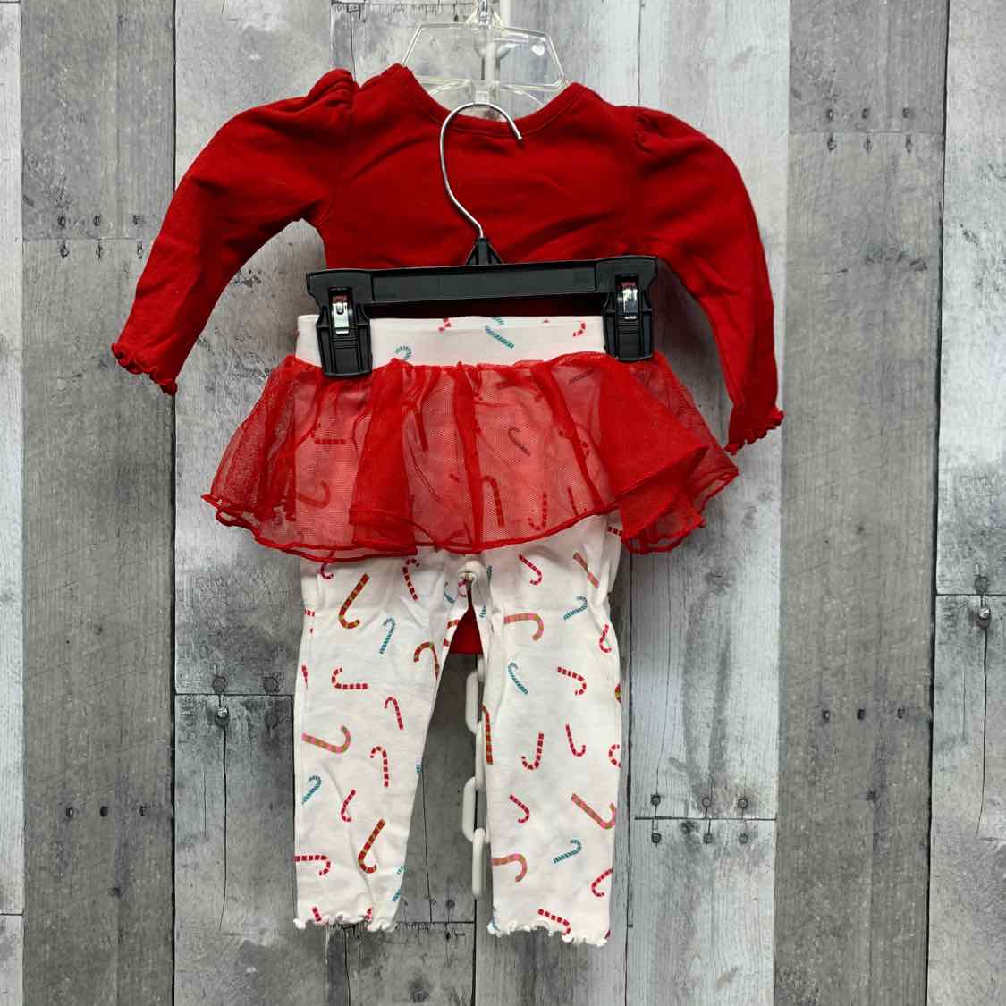 Size 9 Months Red/White Okie Dokie Shirt/Pants