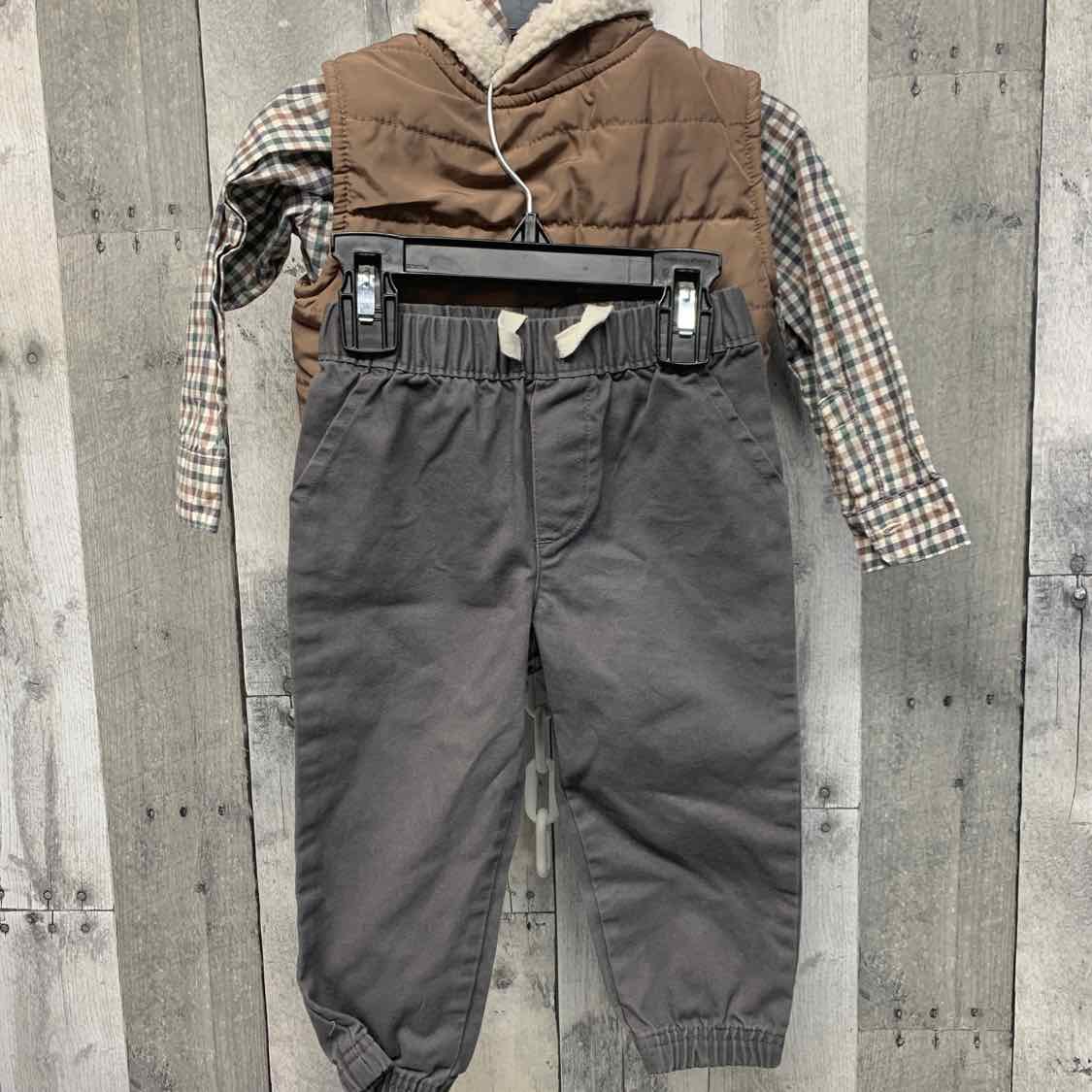 Size 18 Months Gray/Tan Just One You Shirt/Pants