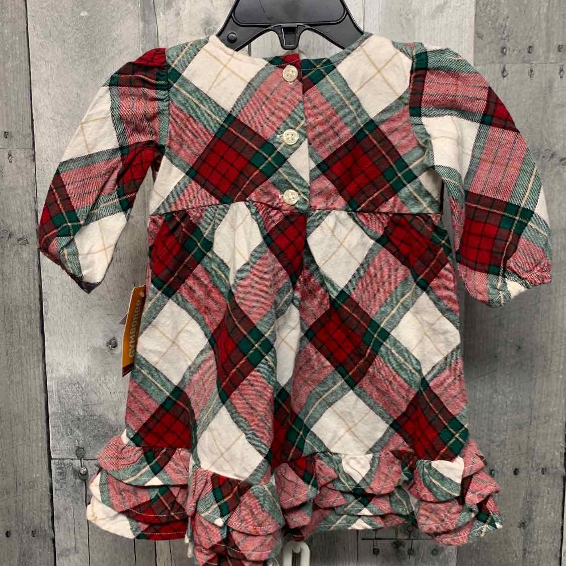 Size 3-6 Months Red/Green Gymboree LS Dress