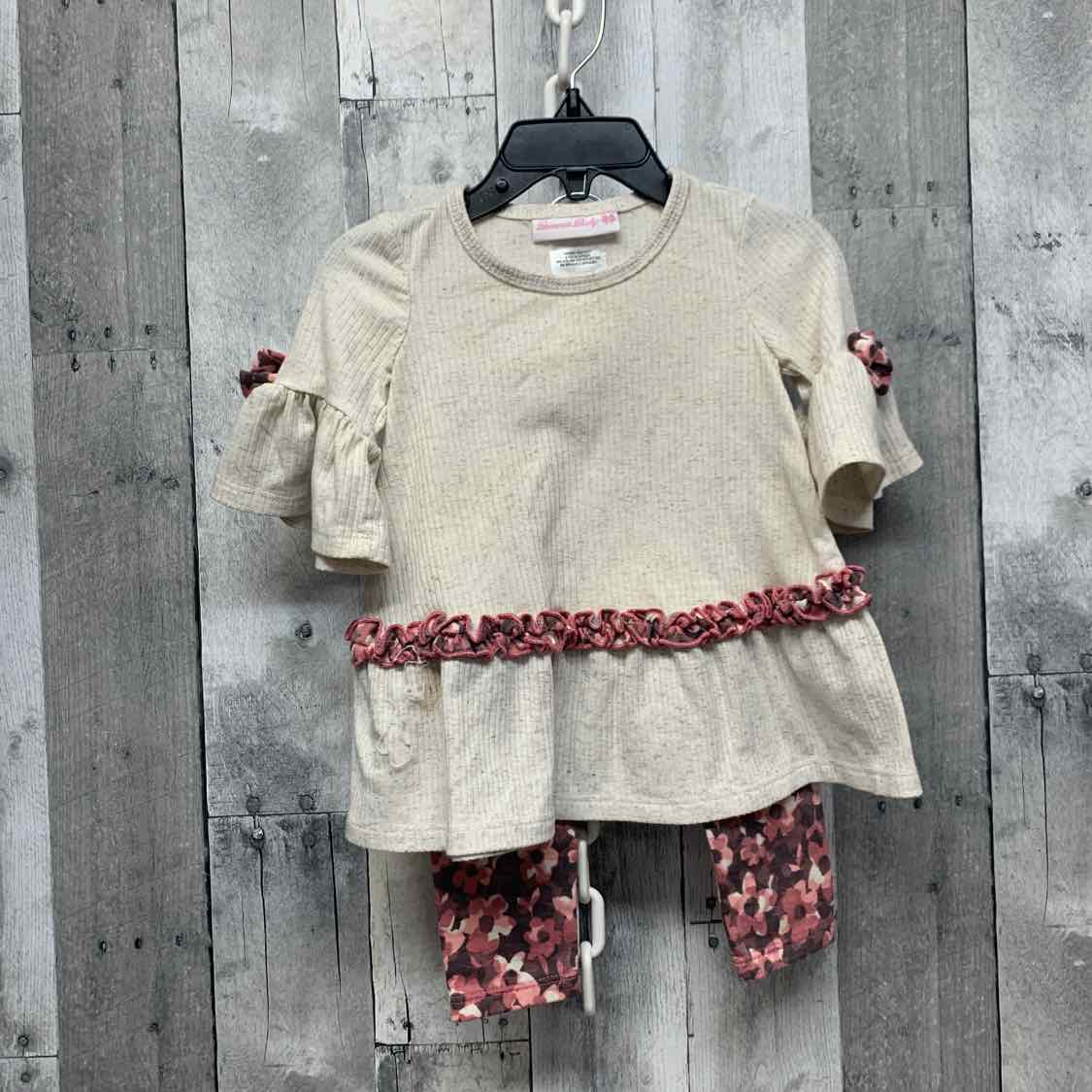 Size 12 Months Tan/Pink Bonnie Jean/Baby Shirt/Pants