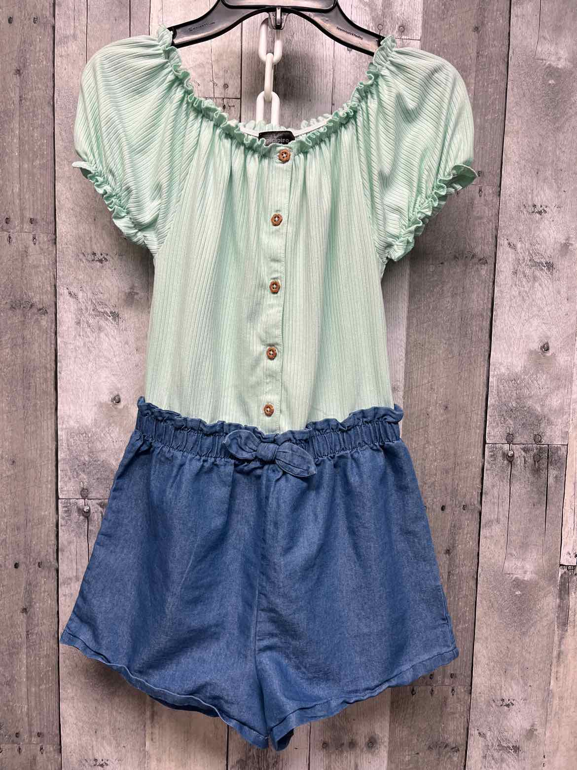 Size 12 Denim/Green Picapino Romper