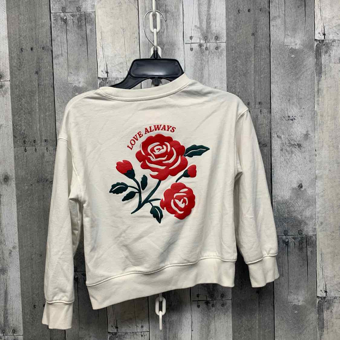 Size 6/7 White/Red Cat & Jack Sweat Shirt
