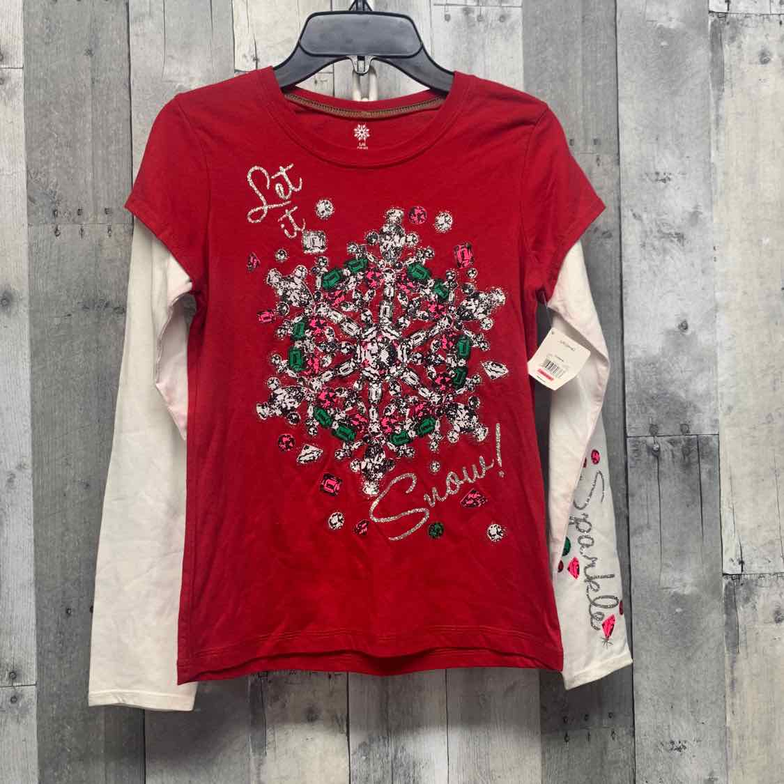 Size 10/12 Red Graphic Mid Brand Long Sleeve Shirt