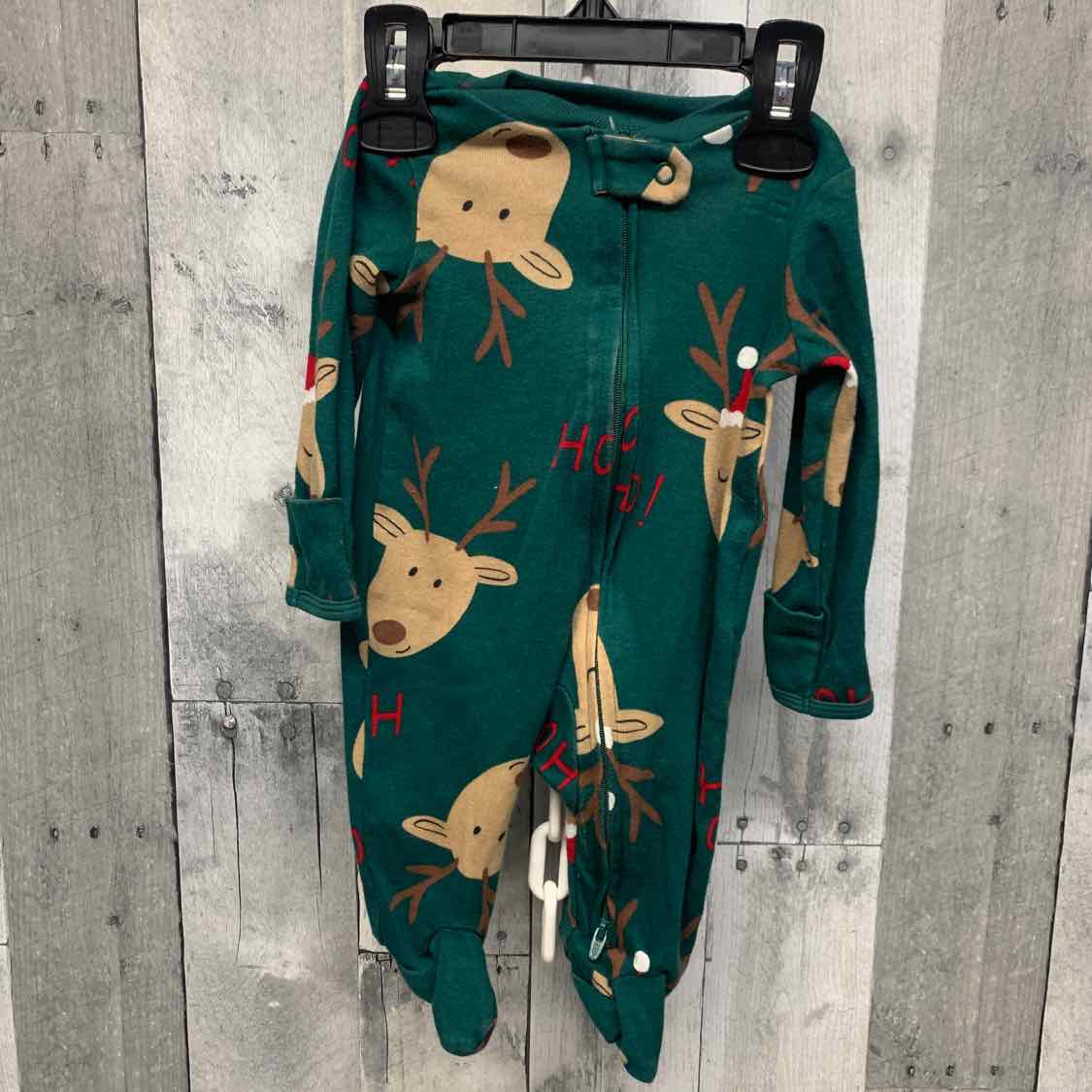 Size 3 Months Green Print Carter's Footy PJs