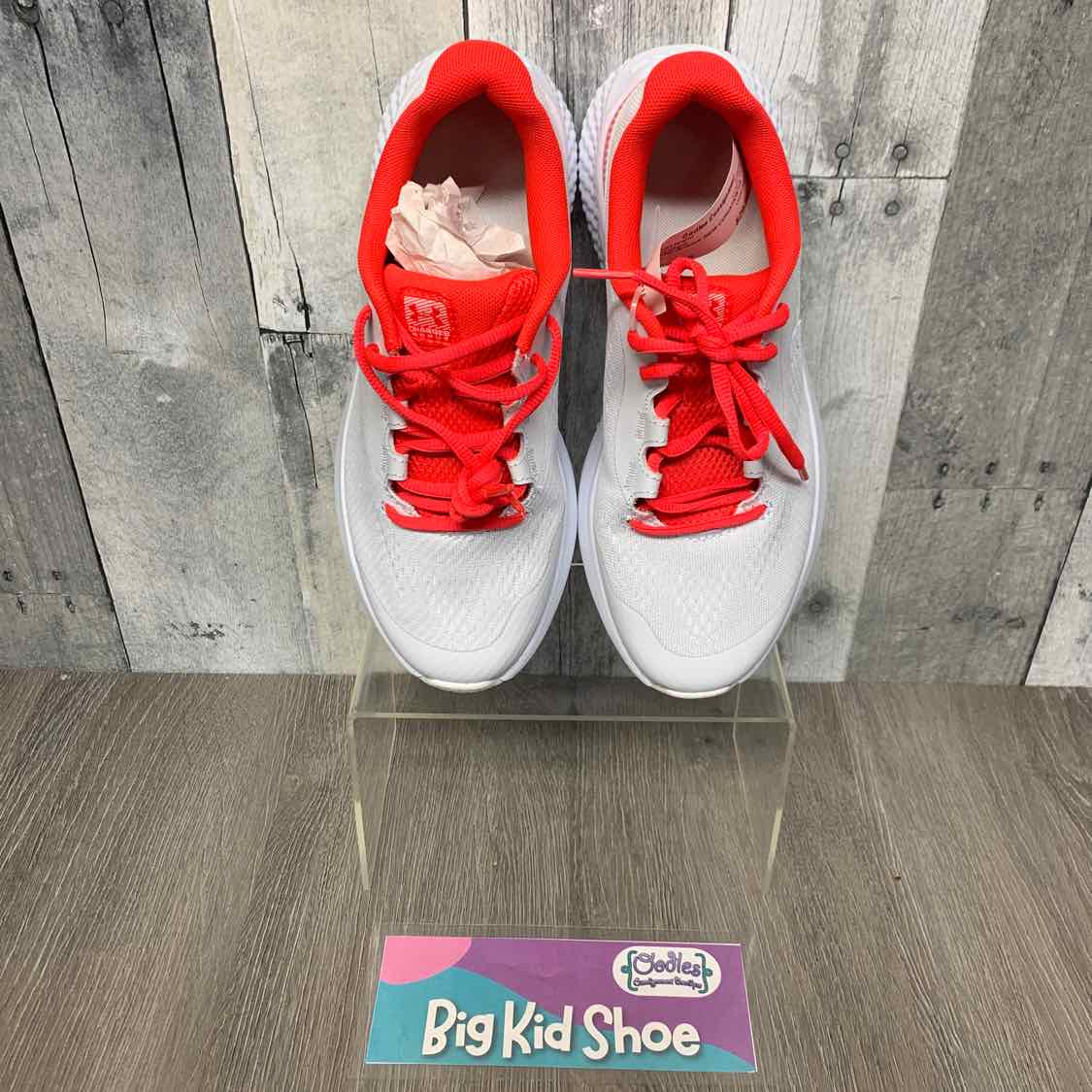 Size 4.5 White/Red Sport Brand Sneakers