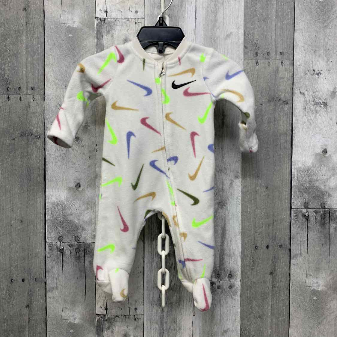 Size Newborn White Print Sport Brand Footy PJs