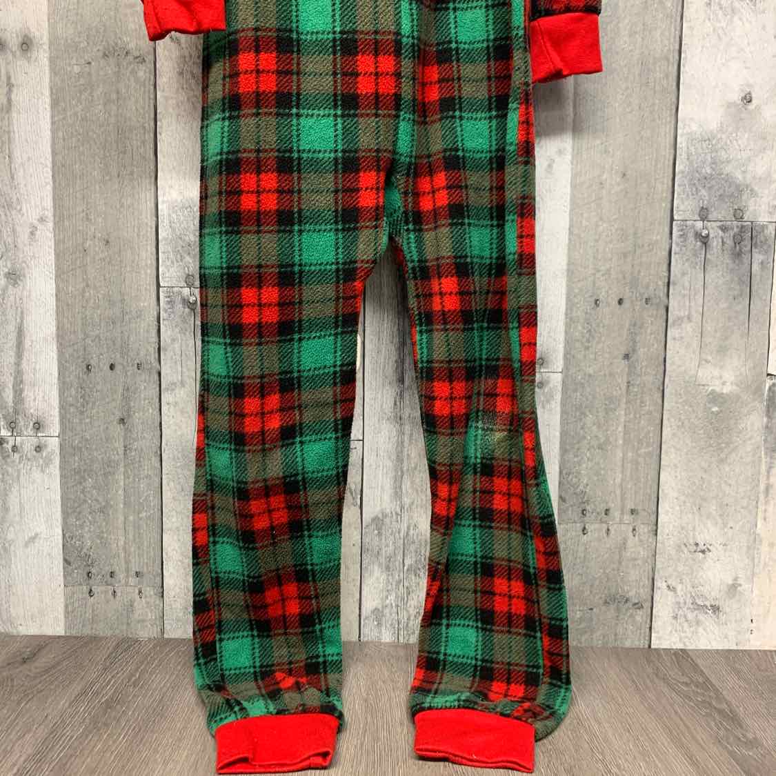 Size 10/12 Red/Green Holiday Brands Footy PJs