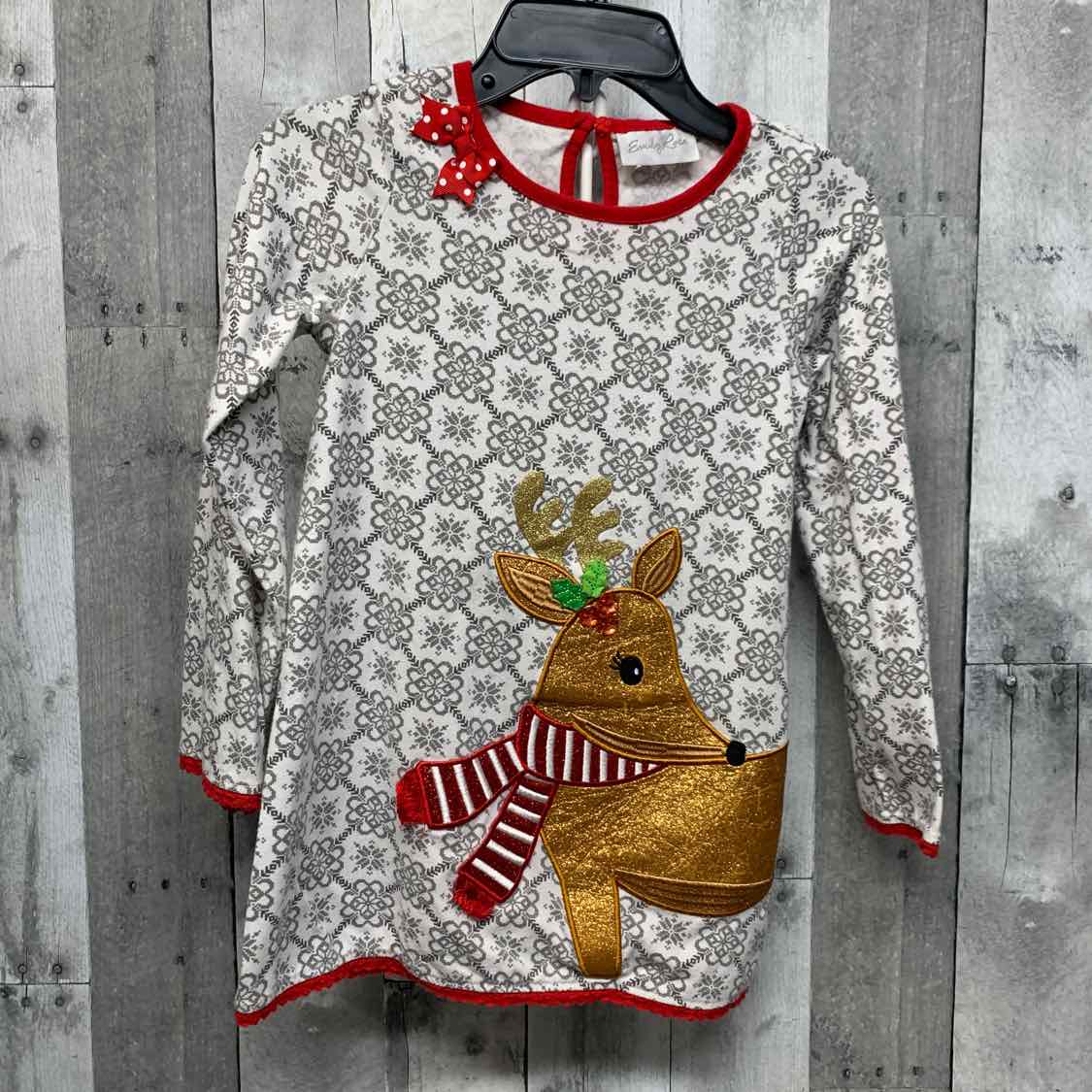 Size 8 Gray/Red Emily Rose Long Sleeve Shirt