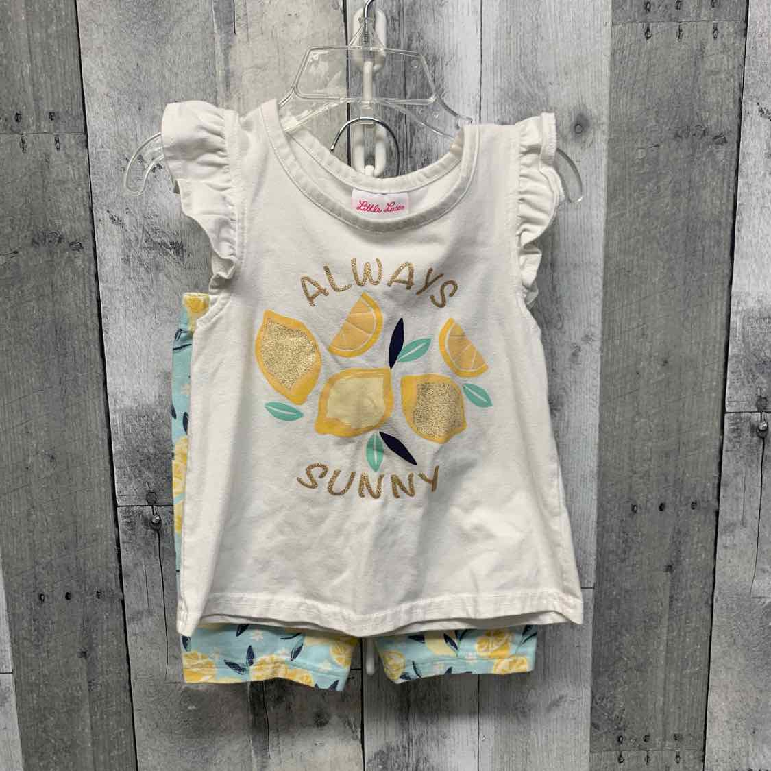 Size 4T White/Yellow Little Lass Shirt/Shorts