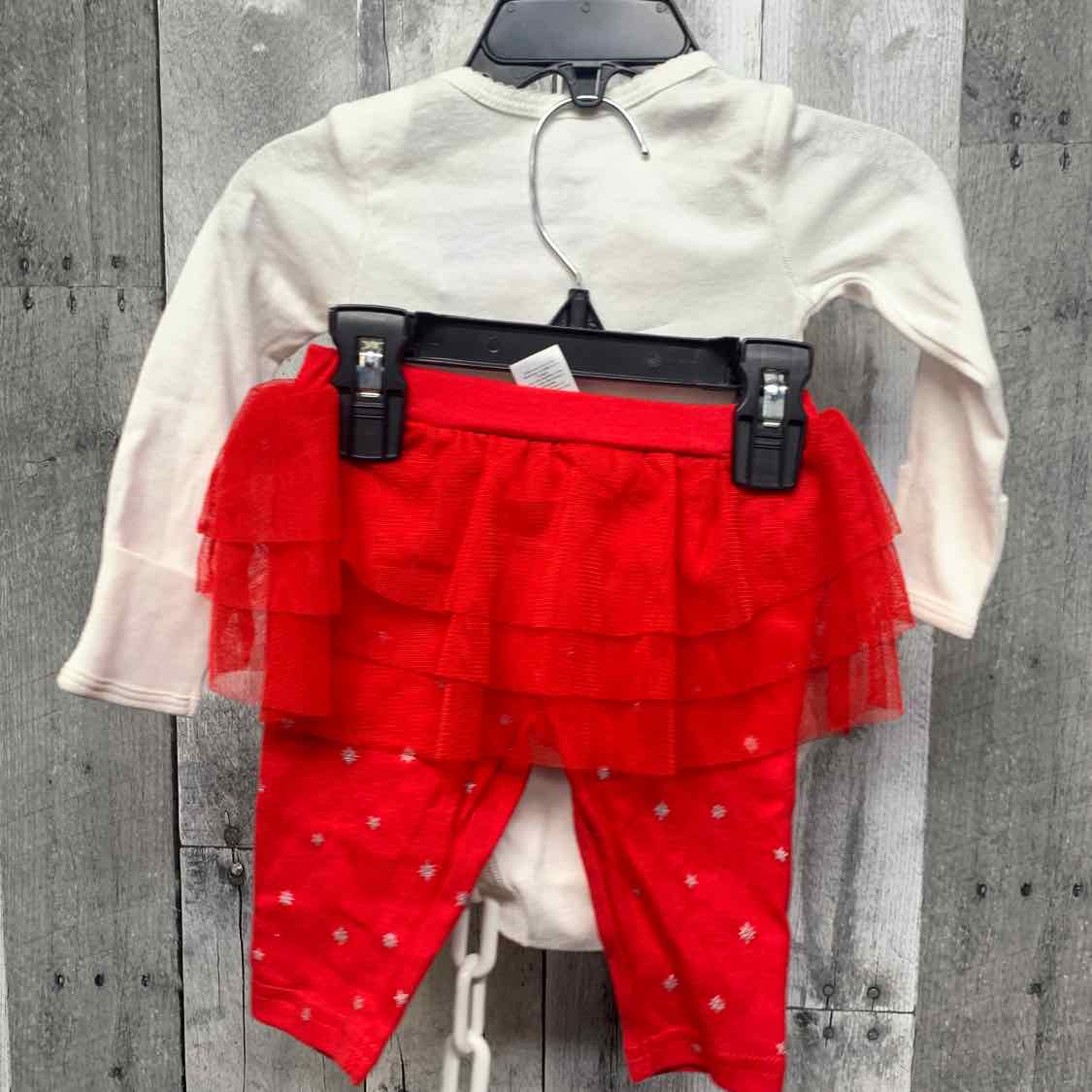 Size 3 Months White/Red Just One You Shirt/Pants