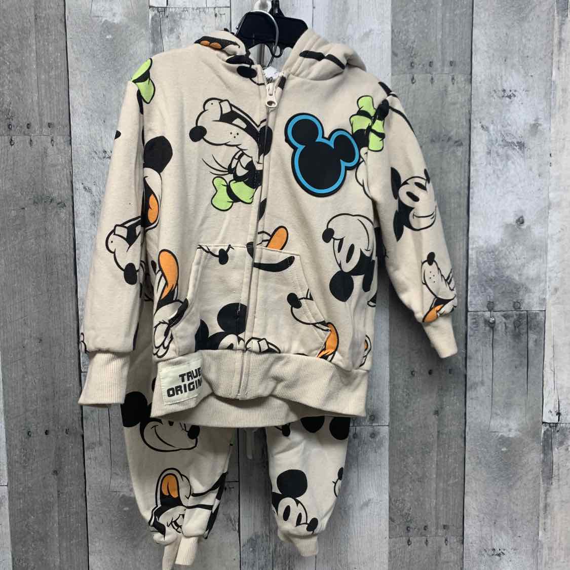 Size 3T Ivory/Black Disney Jacket/Pants