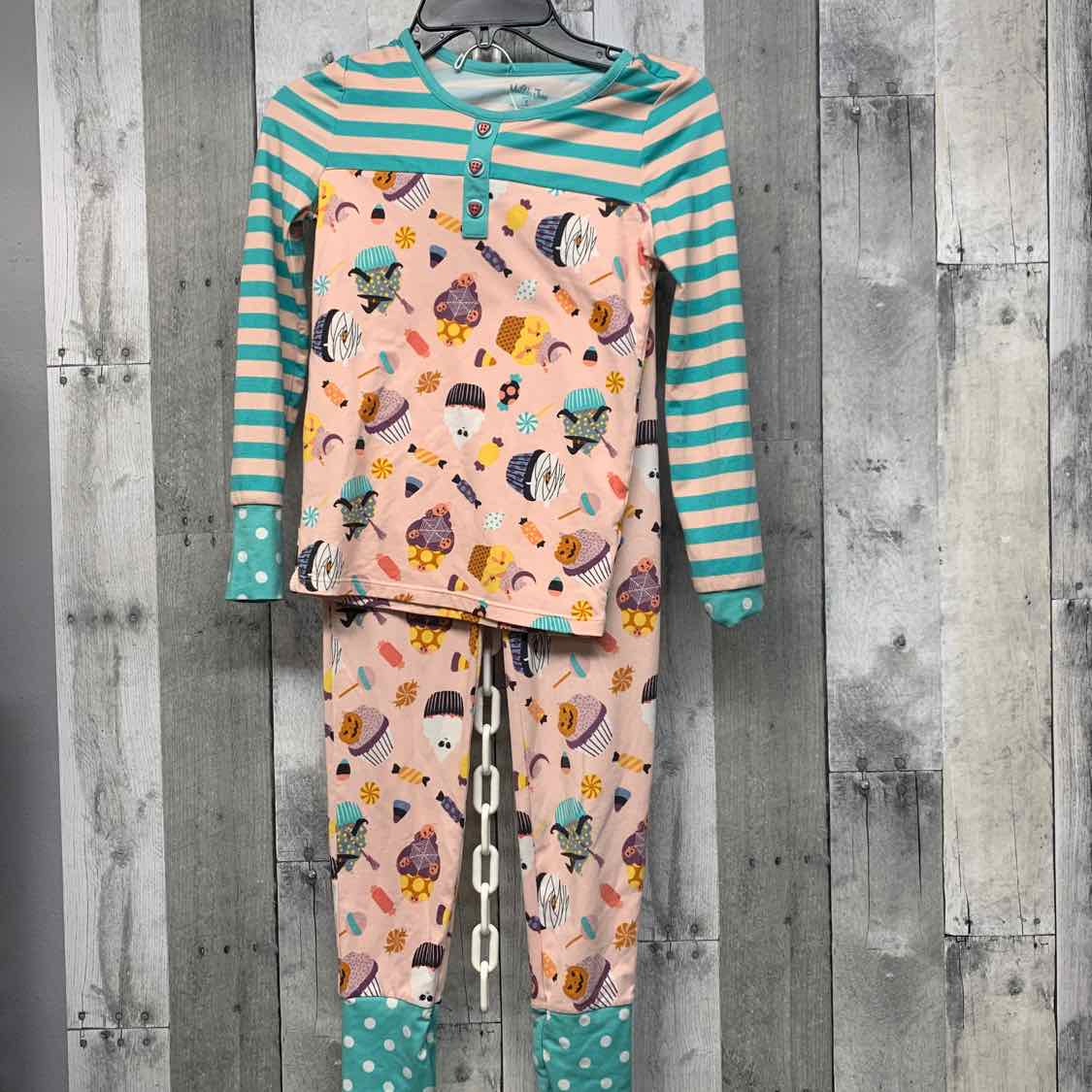 Size 8 Pink/Teal Matilda Jane 2pc PJs