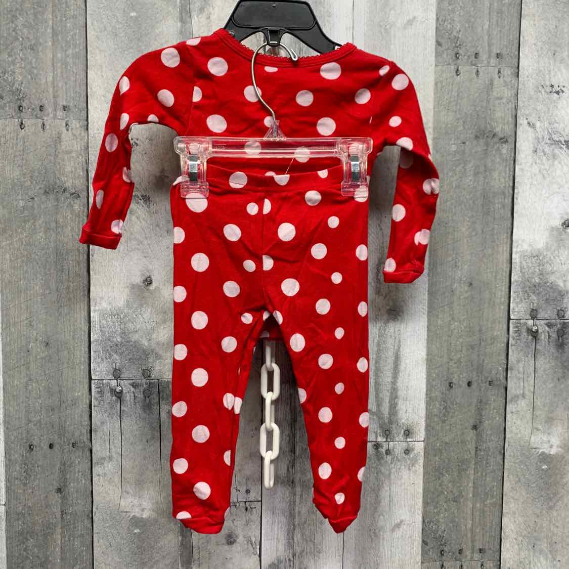Size 12 Months Red Print Just One You 2pc PJs