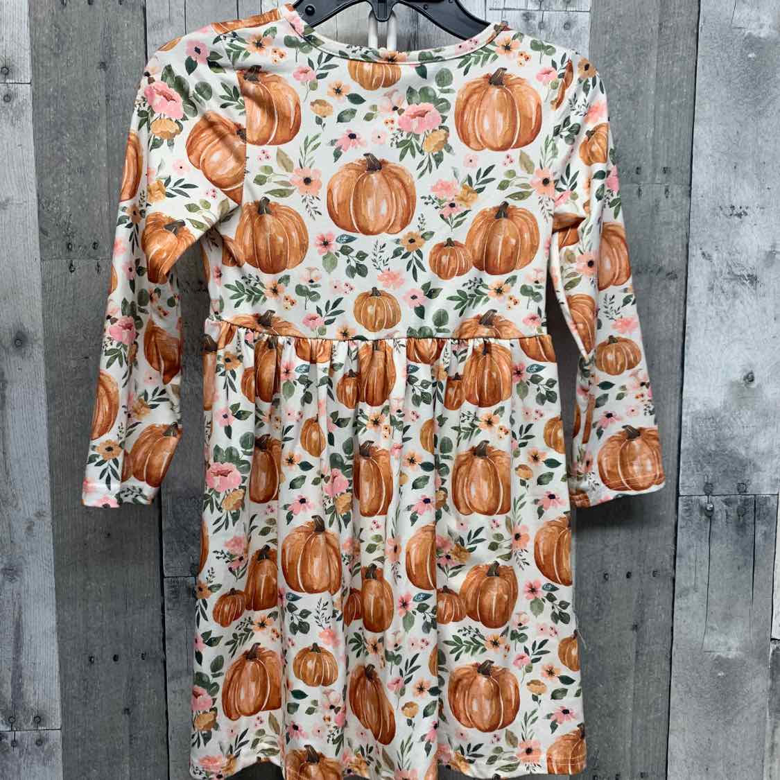 Size 6/7 White/Orange B Brand LS Dress