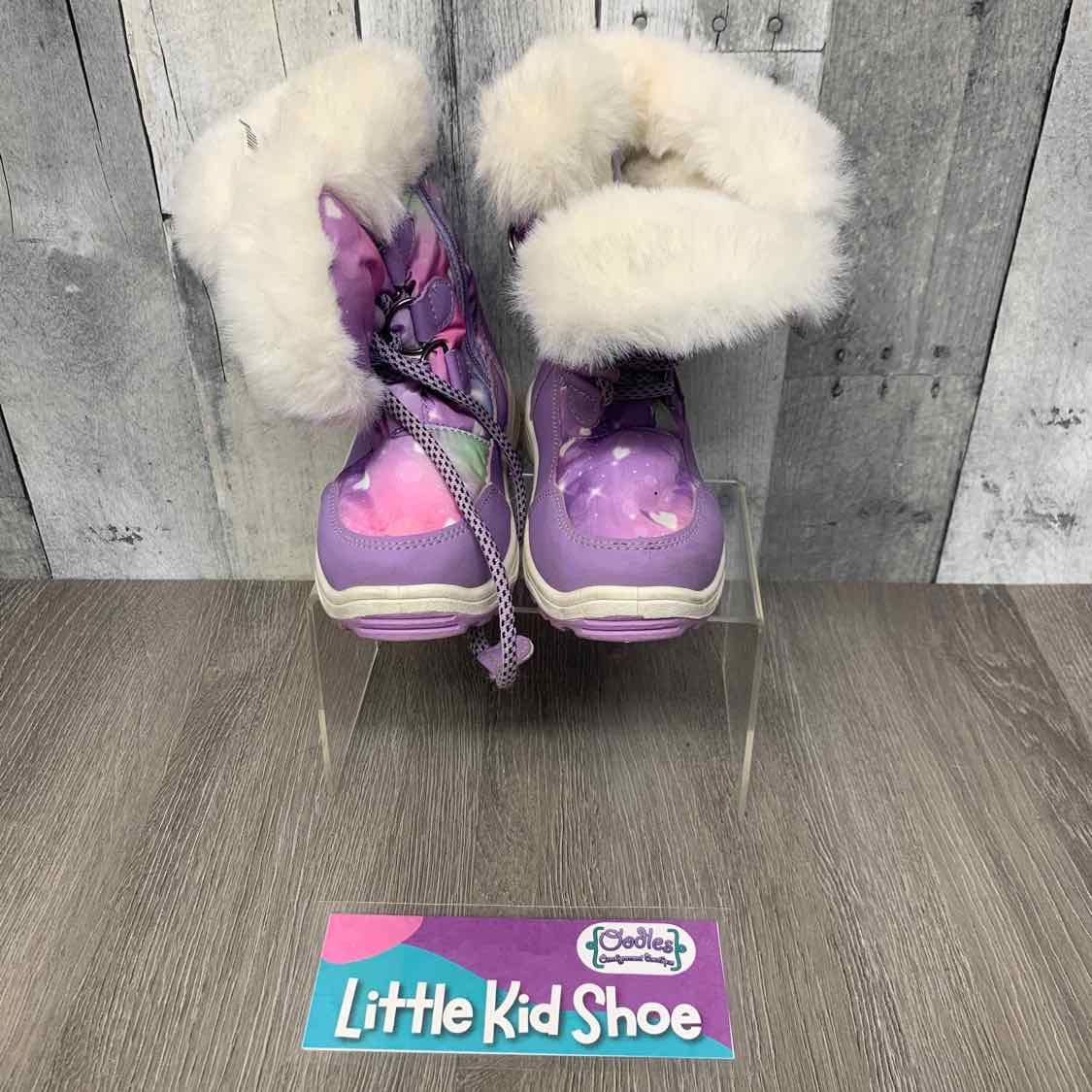 Size 10 Purple/White B Brand Snow Boots