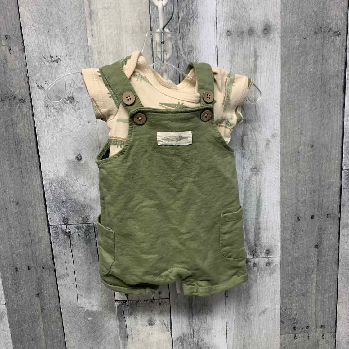 Size 0-3 Months Tan/Green B Brand Shirt/Shorts