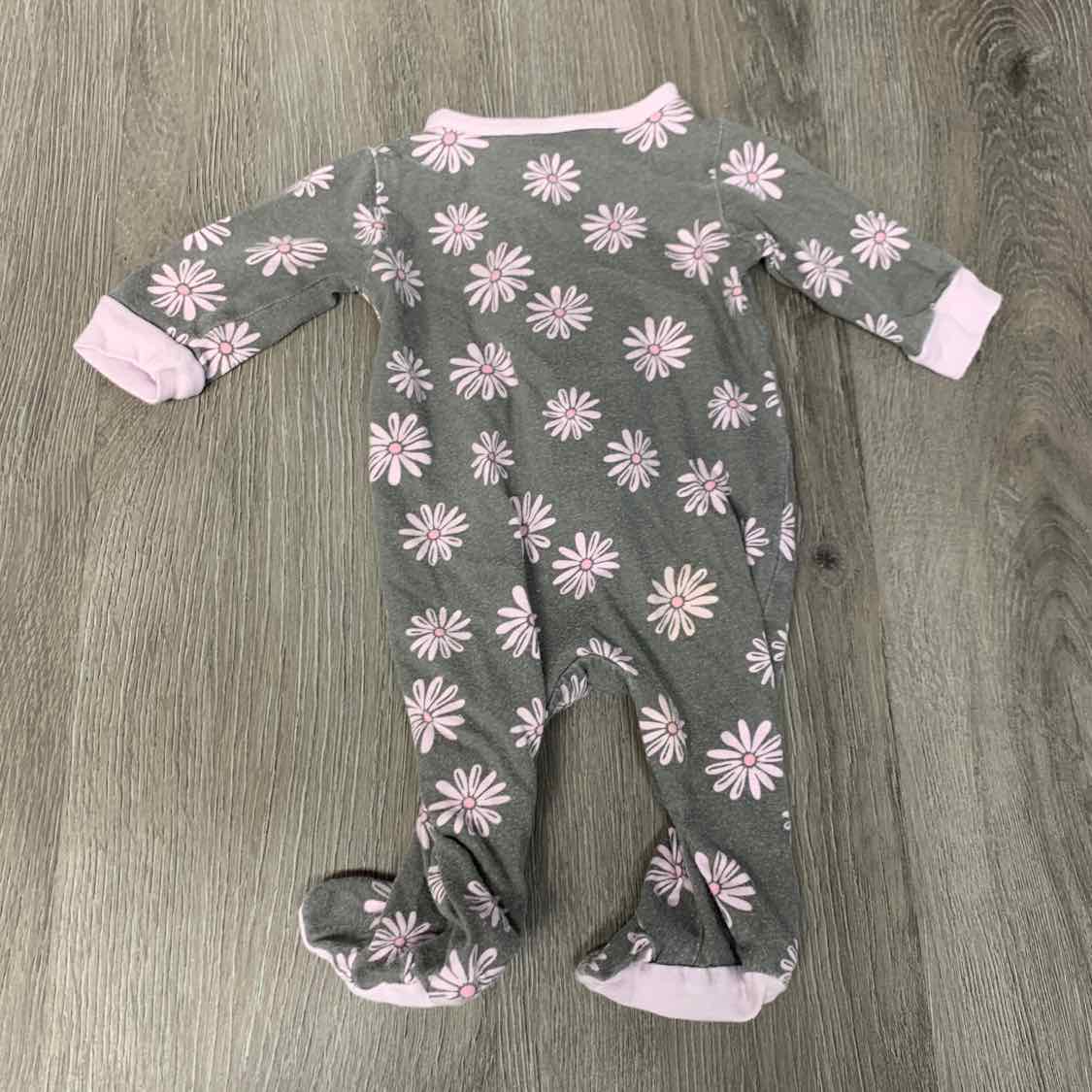 Size Preemie Gray Print Gerber Footy PJs