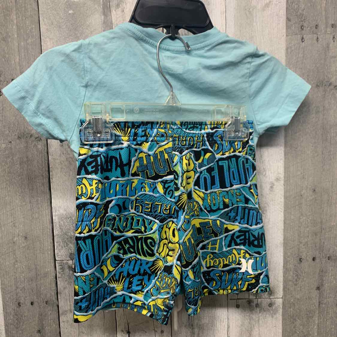 Size 4T Blue Graphic Hurley Shirt/Shorts