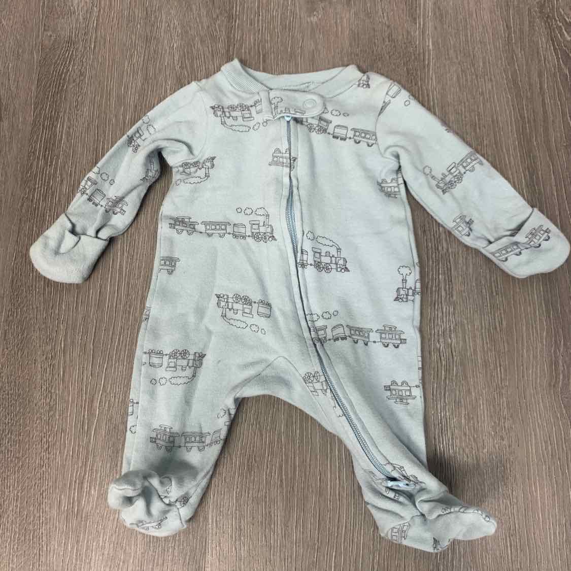 Size Preemie Blue Print Carter's Footy PJs