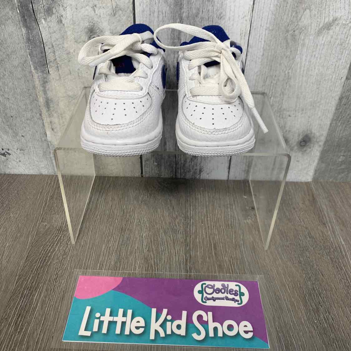 Size 2 White/Blue Sport Brand Sneakers