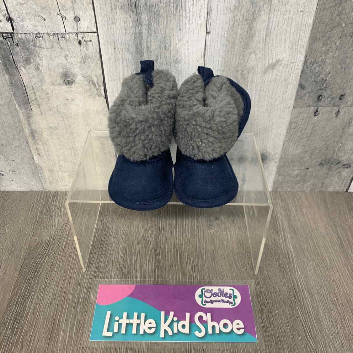 Size 0-3 Months Navy Stepping Stones Soft Sole Shoes - OodlesCB