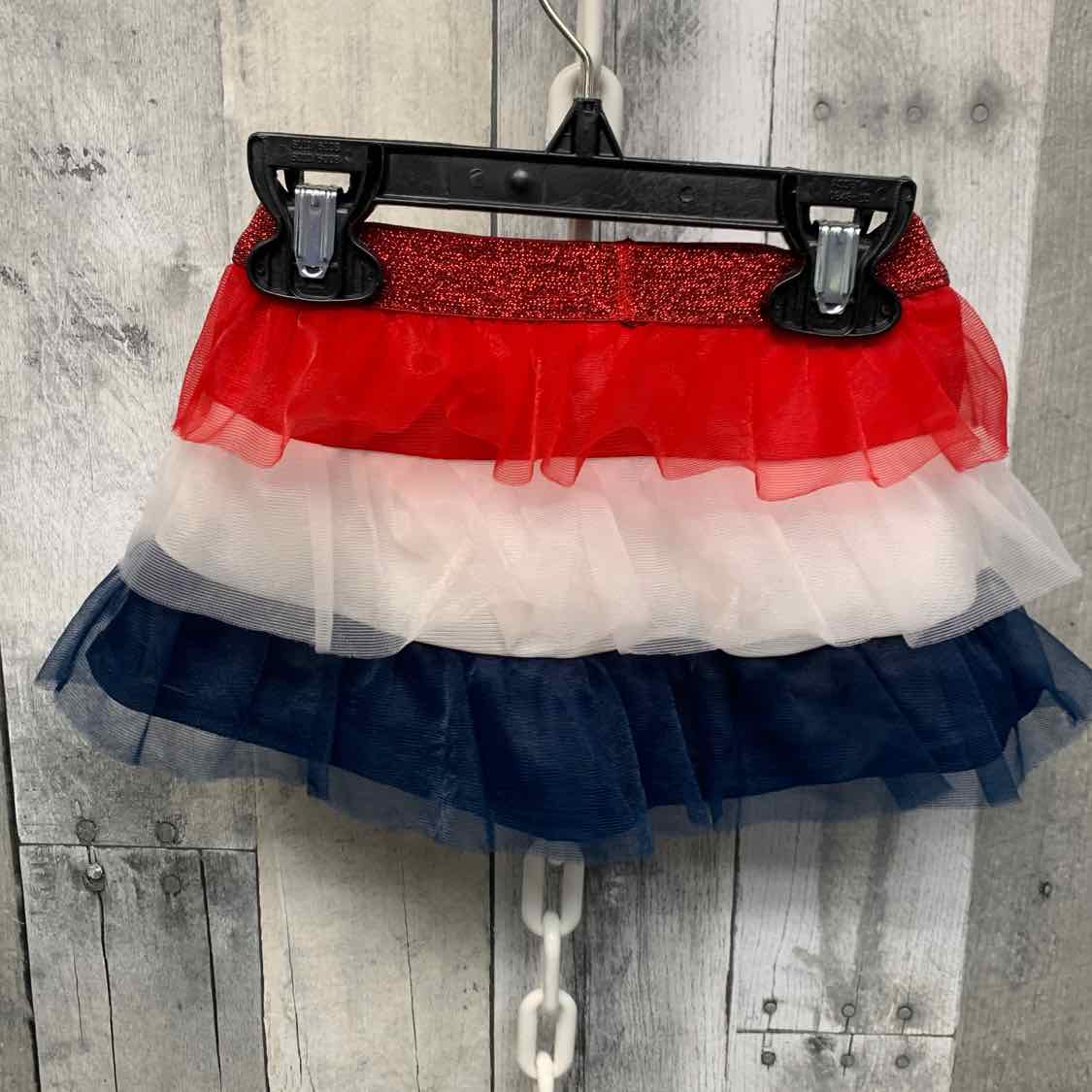 Size 12 Months Red/Navy Holiday Brands Skirt - Athletic