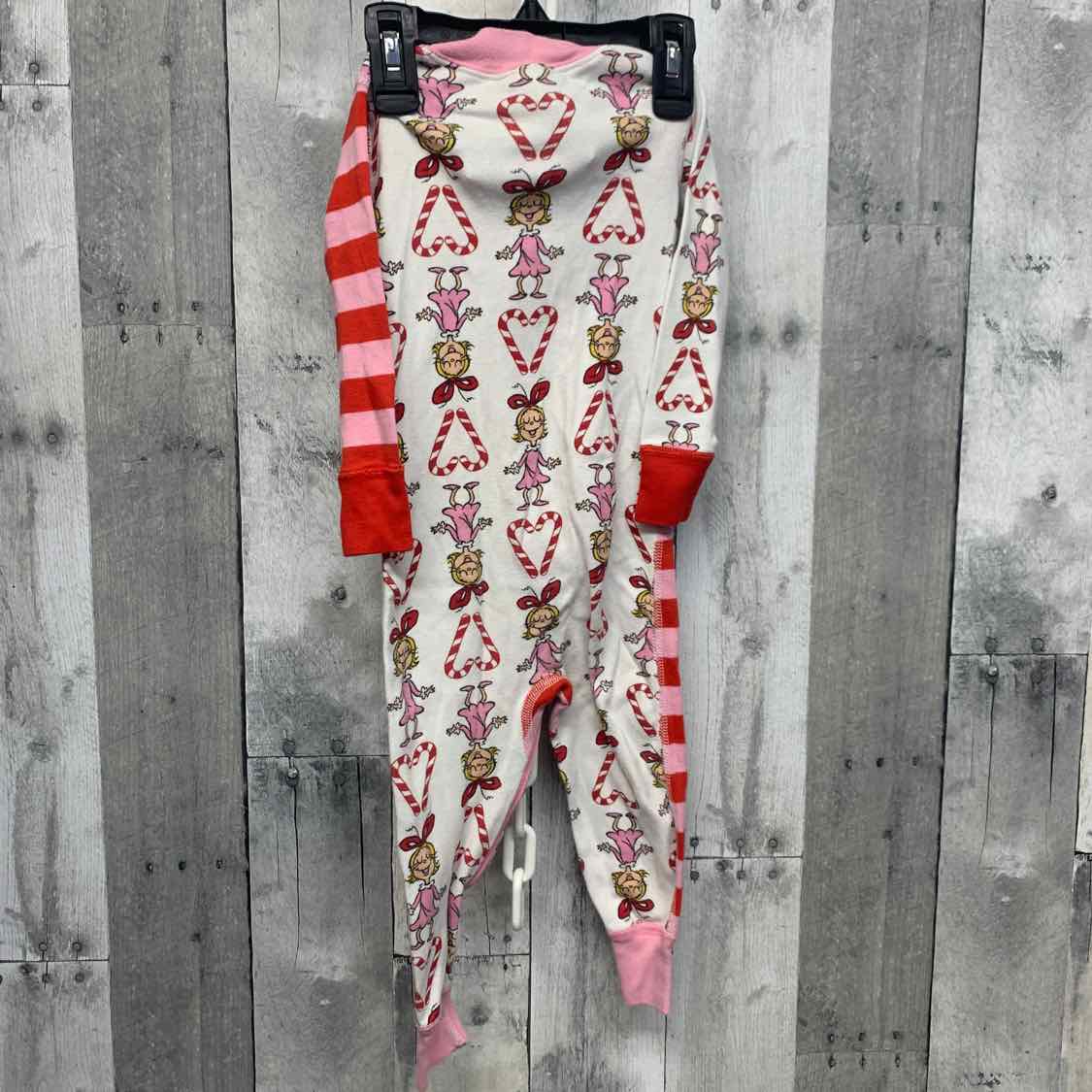 Size 18-24 Months Pink/White Hanna Andersson Footy PJs