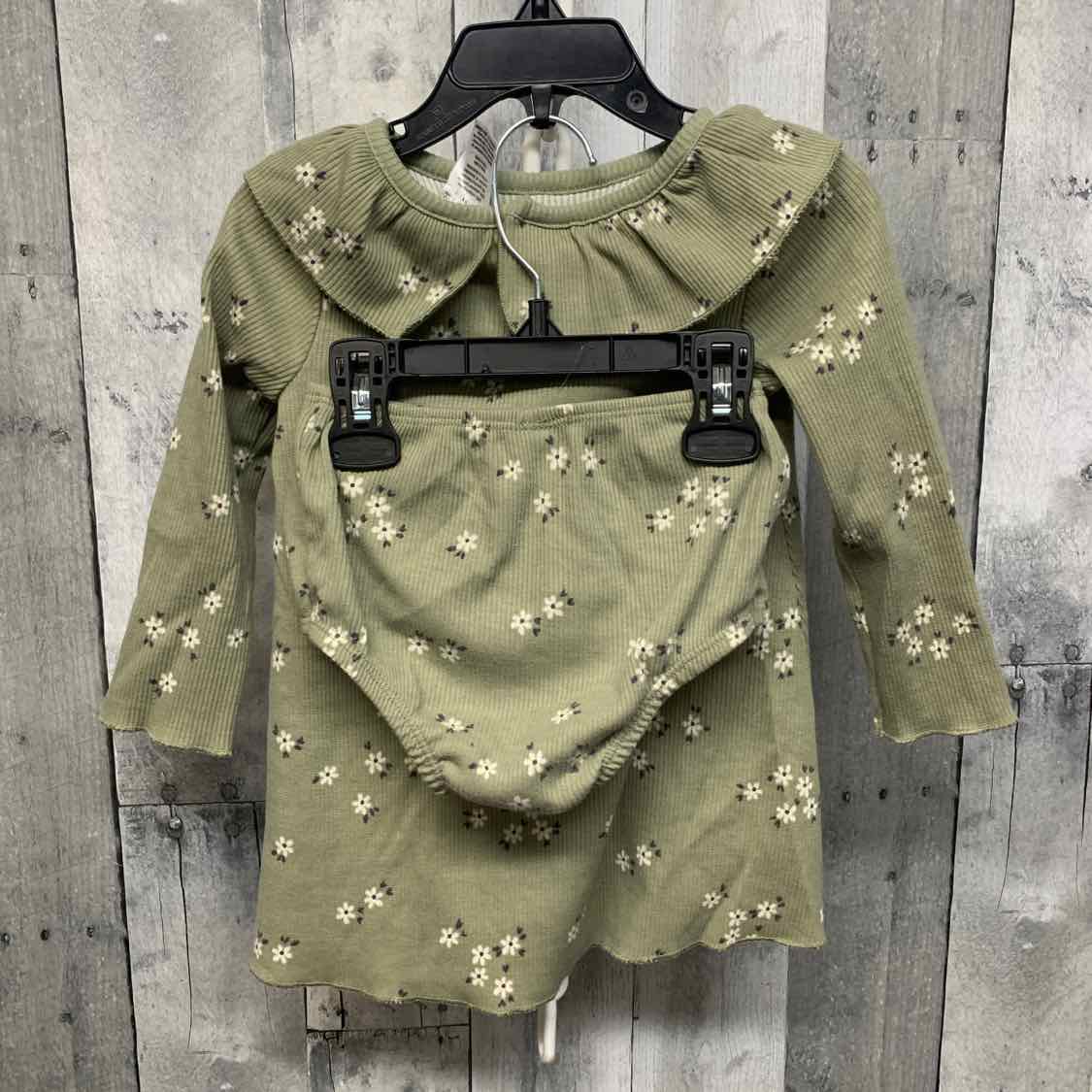 Size 18 Months Green/White Modern Moments by Gerber 2pc Dress