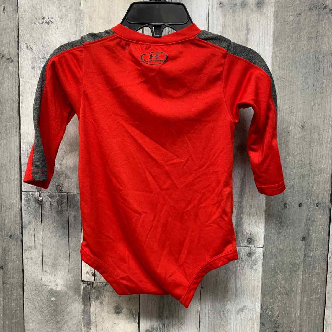 Size 6-9 Months Red/Gray Sport Brand Bodysuit