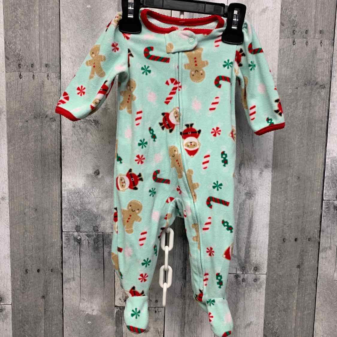 Size 0-3 Months Gray/Red Child of Mine Footy PJs
