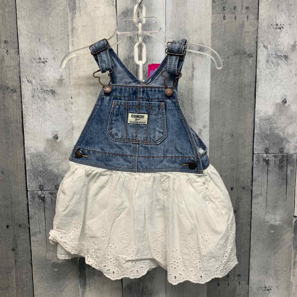 Size 12-18 Months Denim/White Osh Kosh Overalls